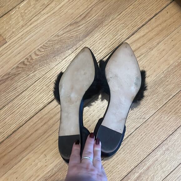 Jenni kayne black fur d’orsay flats size 37 US 6.5 - Picture 7 of 12